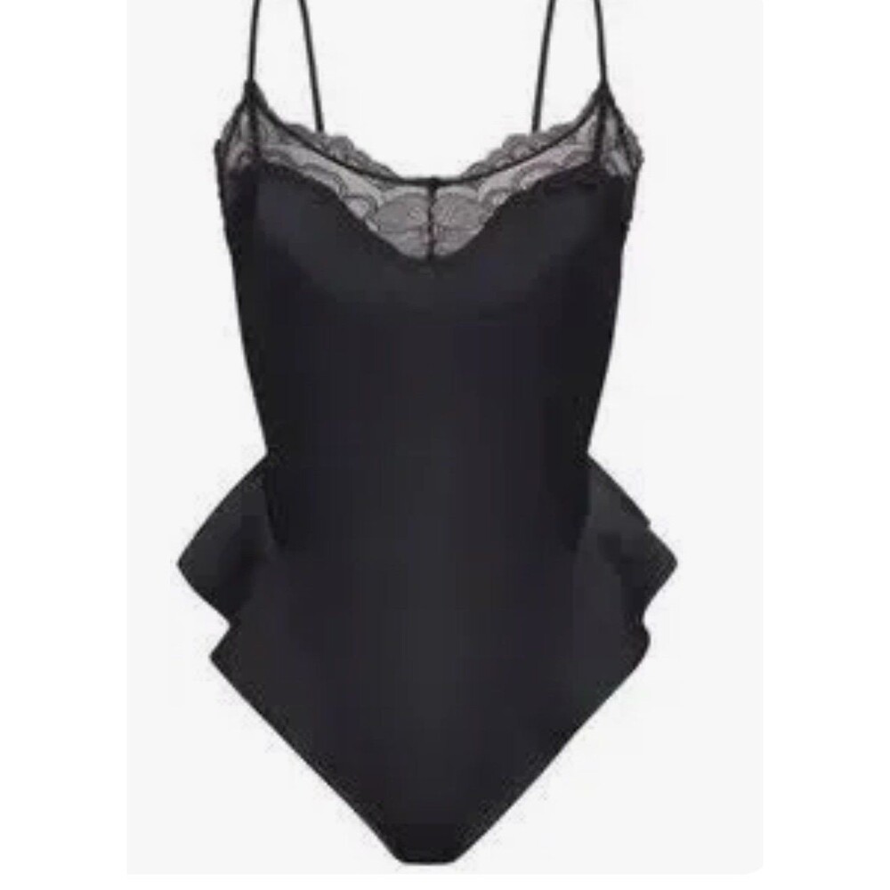 NWT Skims stretch satin lace teddy onyx NWT XXS
